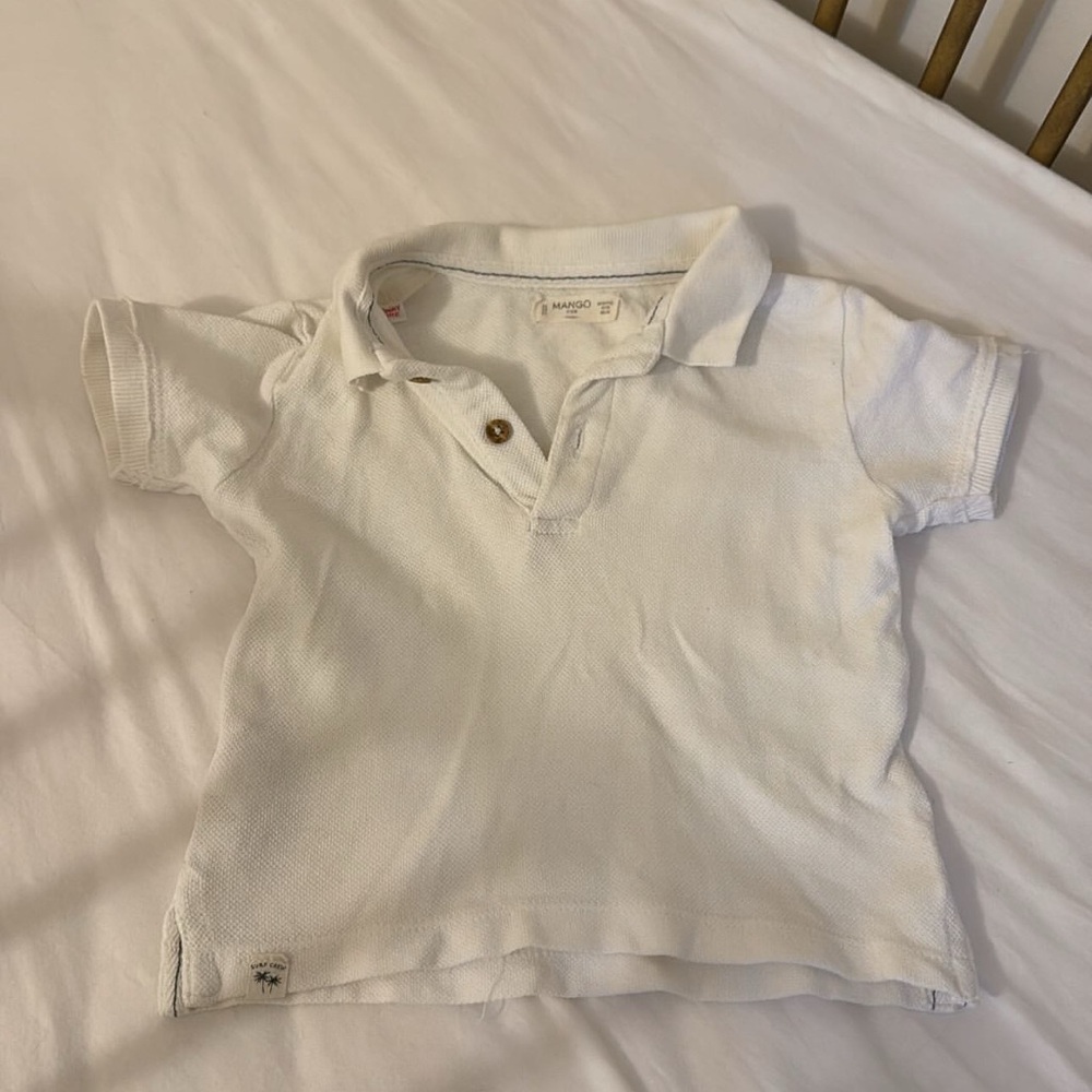 Mango white collared t shirt 12-18 m
